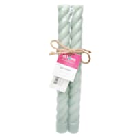 Willow Crossley 2-Pack Green Unscented Twisted Taper Candles, 10"