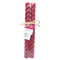 Willow Crossley 2-Pack Red Unscented Twisted Taper Candles, 10"
