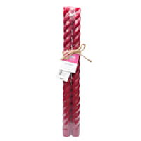 Willow Crossley 2-Pack Red Unscented Twisted Taper Candles, 14"