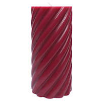 Willow Crossley Red Unscented Twisted Pillar Candle, 3x6