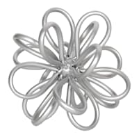 Silver Metal Loop Flower Figurine, 5x6