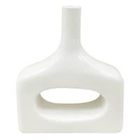 Crosby St. White Open Ceramic Vase, 7"