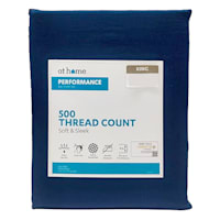 4-Piece Navy Blue 500 Thread Count Sheet Set, King