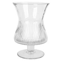 Providence Ribbed Clear Glass Vase, 9"