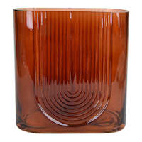Crosby St. Ribbed Red Glass Vase, 7"