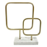 Crosby St. Double Square Gold Pedestal, 13"