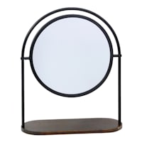 Crosby St. Round Metal Tabletop Mirror, 10x12