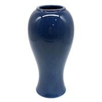 Providence Blue Ceramic Vase, 8"