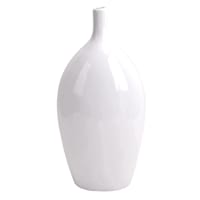 Providence White Ceramic Vase, 14"