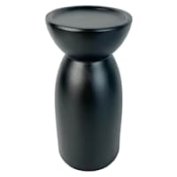 Crosby St. Black Ceramic Candle Holder, 5x10