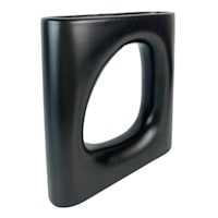 Black Open Ceramic Vase, 10"