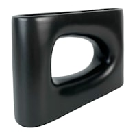 Black Ceramic Vase, 6"