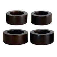 Bistro Set of 4 Walnut Napkin Rings