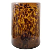 Providence Glass Tortoise Shell Cylinder Candle Holder, 9"