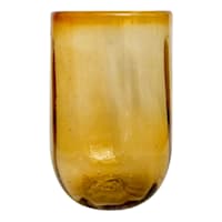 Honeybloom Amber Hurricane Glass Candle Holder, 8"