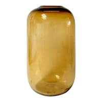 Honeybloom Amber Globe Glass Vase, 11"