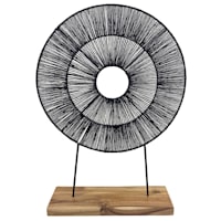 Found & Fable Round Black Jute Decor, 22"
