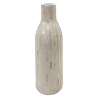 White Mother of Pearl Vase, 13"