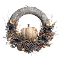 Honeybloom Natural Pumpkin Wreath, 17"