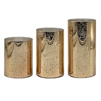 Providence 3-Pack Gold Mercury Glass LED Pillar Candles