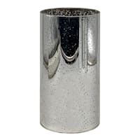 Providence Silver Mercury Glass LED Pillar Candle, 4x8