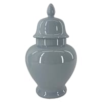 Blue Ceramic Ginger Jar, 12"