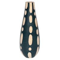 Found & Fable Carved Black Vase, 14"
