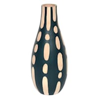 Found & Fable Black Carved Vase, 12"