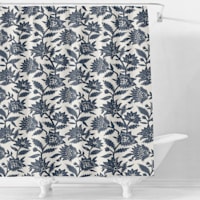 Honeybloom Cecilia Blue Shower Curtain, 70x72