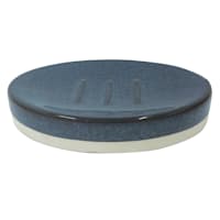 Honeybloom Blue Glazed Soap Dish, 5.5"