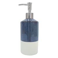Honeybloom Blue Glazed Soap Dispenser, 5.5"