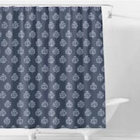 Honeybloom Blue Jennifer Floral Shower Curtain, 72"