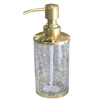 Providence Gold Metal Glass Soap Dispenser, 8"
