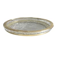Providence Gold Glass Metal Amenity Tray, 11"