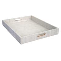 Providence White & Gold Woven Tray