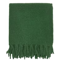 Providence Green Yarn Woven Throw Blanket with Fringe, 50x60