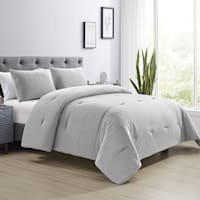 Found & Fable 3-Piece Grey Textured Poly Gauze Comforter Set, King