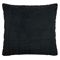 Honeybloom Black Faux Fur Check Throw Pillow, 18"