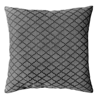 Black Jacquard Diamond Textured Throw Pillow, 18"