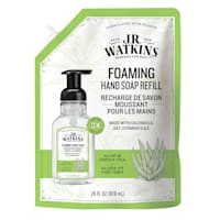 JR Watkins Hand Soap Foaming 28 Fl Oz Aloe Green Tea Refill