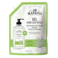 JR Watkins Hand Soap Gel 34 Fl Oz Aloe Green Tea Refill