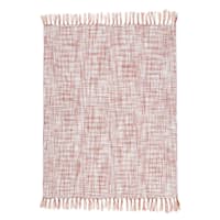 Pink Basketweave Throw Blanket, 50x60