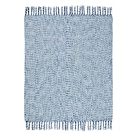 Blue Woven Dots Throw Blanket, 50x60