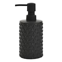 Crosby St. Matte Black Biker Textured Soap Dispenser, 7.5"
