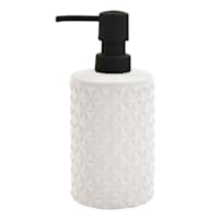 Crosby St. White Biker Textured Soap Dispenser, 7.5"