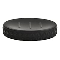 Crosby St. Matte Black Biker Textured Soap Dish, 5.8"