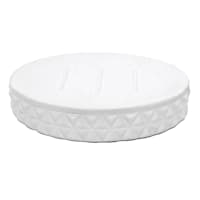 Crosby St. White Biker Textured Soap Dish, 5.8"