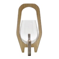 Ty Pennington Small Wood & Glass Candle Holder, 10"