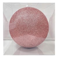 1-Count Large Pink Glittered Shatterproof Ornament, 7.7"
