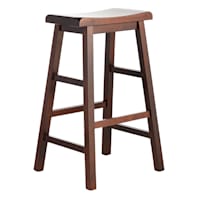 Providence Dark Walnut Saddle Barstool, 29"